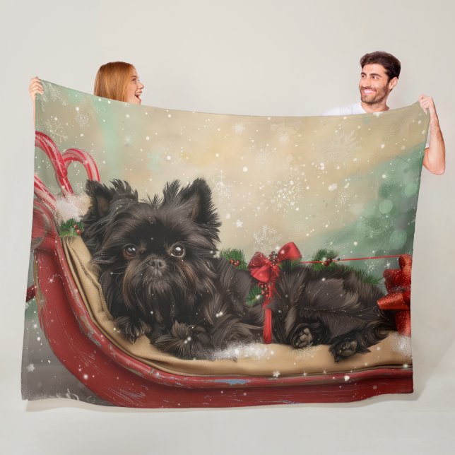 Affenpinscher Hund Weihnachtsfest Fleecedecke (Beispiel)
