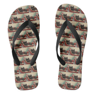 Affenpinscher Hund Weihnachtsfest Flip Flops