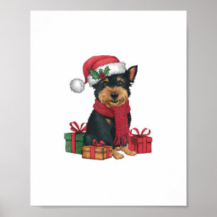 Affenpinscher Hund WeihnachtsOutfits Weihnachtsman Poster