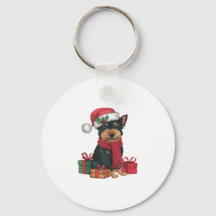 Affenpinscher Hund WeihnachtsOutfits Weihnachtsman Schlüsselanhänger