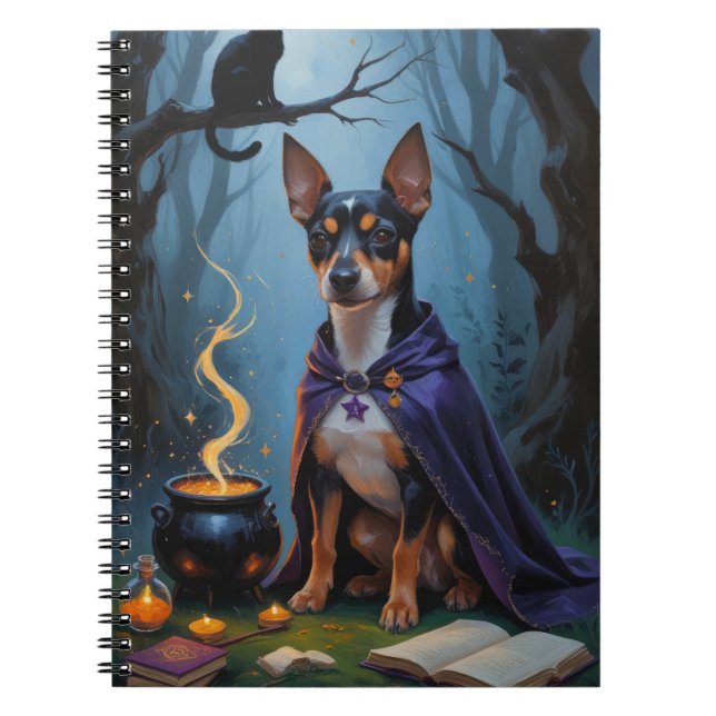 Affenpinscher Hund Whimsikale Halloween-Malerei Notizblock (Vorderseite)