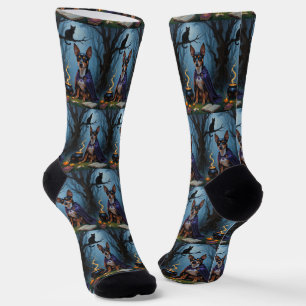 Affenpinscher Hund Whimsikale Halloween-Malerei Socken