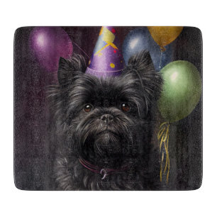 Affenpinscher Hunde Geburtstagsballons Schneidebrett