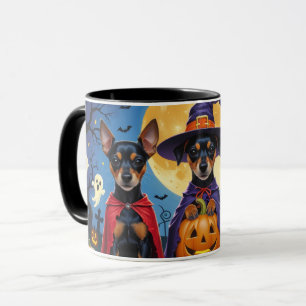 Affenpinscher Hunde Kürbis Halloween Lustig Tasse