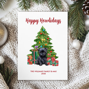 Affenpinscher-Hundefamilien-Weihnachten Feiertagskarte