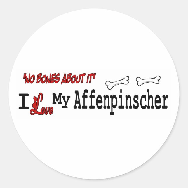 Affenpinscher (I-Liebe) Aufkleber (Vorderseite)