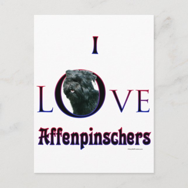 Affenpinscher I Liebe Postkarte (Vorderseite)