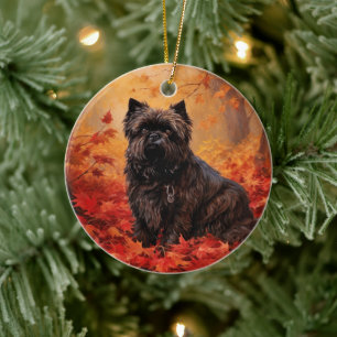 Affenpinscher im Herbst Leaves Fall Inspiriert Keramik Ornament