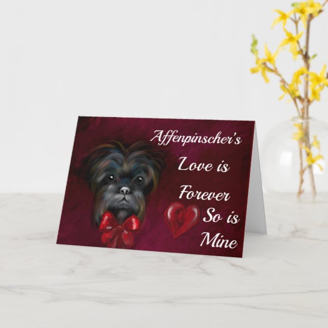 AFFENPINSCHER  KARTE (Gelbe Blume)