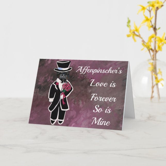 AFFENPINSCHER  KARTE (Gelbe Blume)
