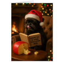 Affenpinscher 'Käse-Steuer' Weihnachtskarte