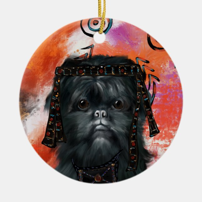 Affenpinscher Keramik Ornament (Vorne)