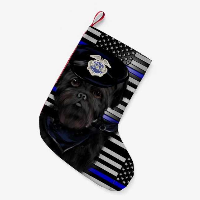 AFFENPINSCHER KLEINER WEIHNACHTSSTRUMPF (Vorderansicht (hängend))