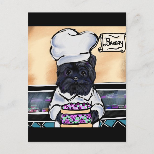 Affenpinscher Koch Postkarte (Vorderseite)