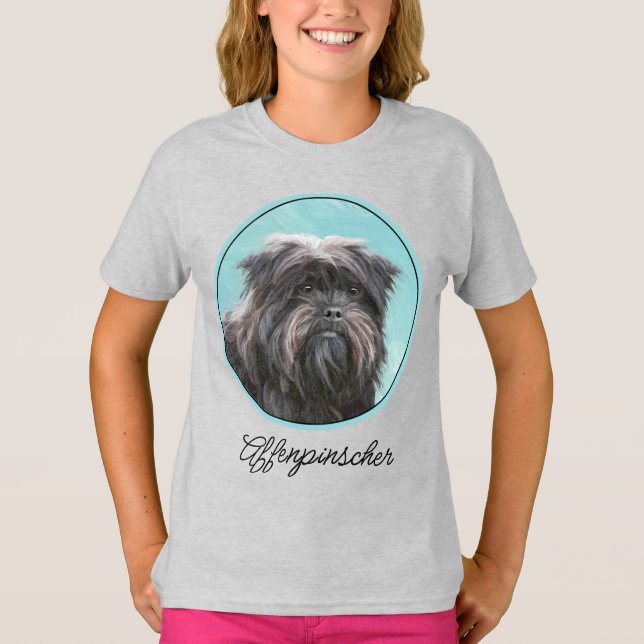Affenpinscher Malerei - Niedlich Original Hunde Ar T-Shirt (Vorderseite)