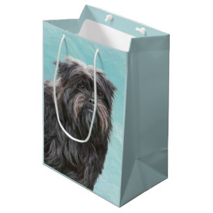 Affenpinscher Malerei - Niedliche Original Dog Art Mittlere Geschenktüte