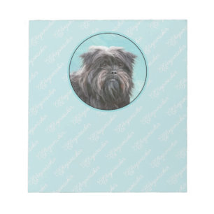 Affenpinscher Malerei - Niedliche Original Dog Art Notizblock