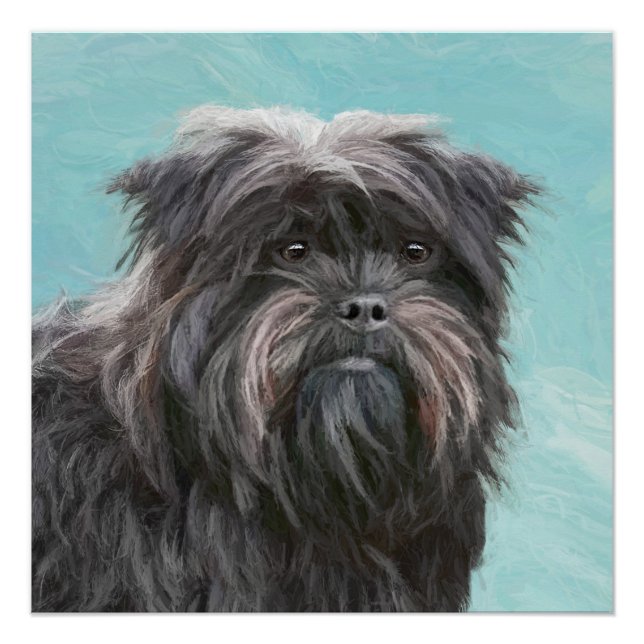 Affenpinscher Malerei - Niedliche Original Dog Art Poster (Vorderseite)
