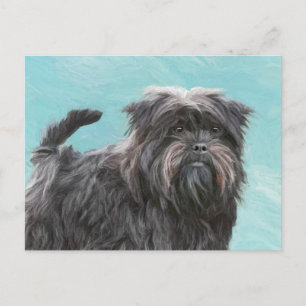 Affenpinscher Malerei - Niedliche Original Dog Art Postkarte