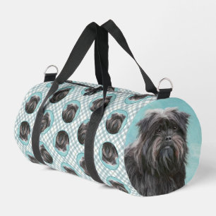 Affenpinscher Malerei Schwarz und Silberhundin Art Duffle Bag