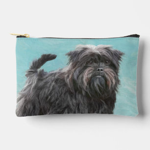 Affenpinscher Malerei Schwarz und Silberhundin Art Zubehörtasche