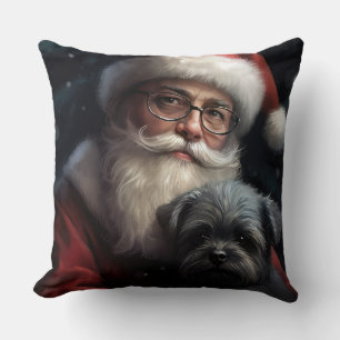 Affenpinscher mit dem Weihnachtsmann Weihnachten Kissen