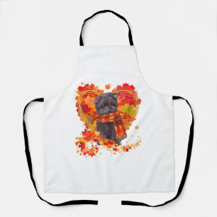 Affenpinscher mit Herbst-Blättern Schürze