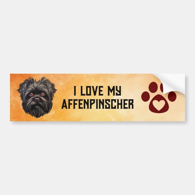 Affenpinscher Monkey Dog Affens Terrier Autoaufkleber (Vorne)