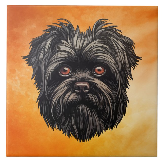 Affenpinscher Monkey Dog Affens Terrier Fliese (Vorderseite)