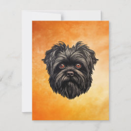 Affenpinscher Monkey Dog Affens Terrier Mitteilungskarte