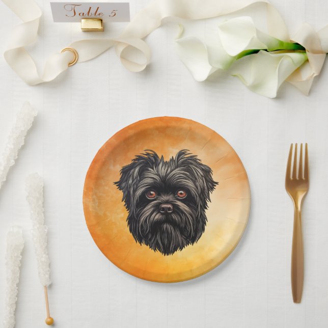 Affenpinscher Monkey Dog Affens Terrier Pappteller (Hochzeit)