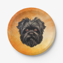 Affenpinscher Monkey Dog Affens Terrier Pappteller