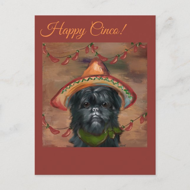 Affenpinscher Postkarte (Vorderseite)