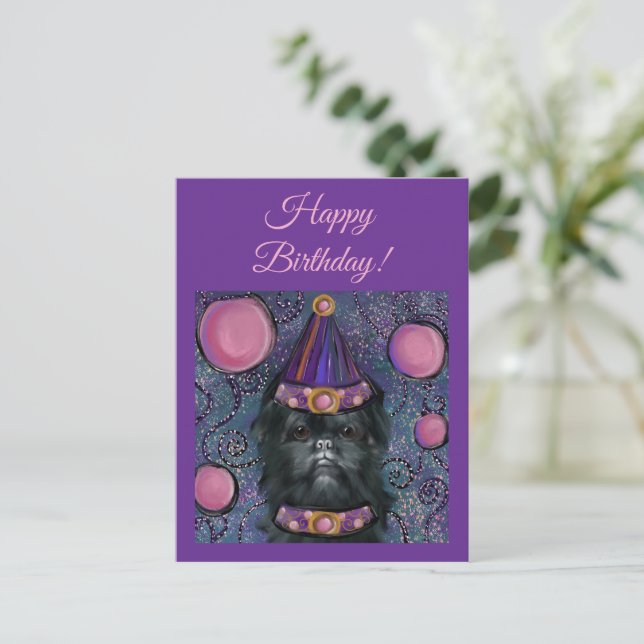 Affenpinscher Postkarte (Stehend Vorderseite)