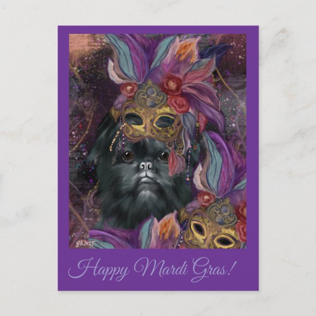 Affenpinscher Postkarte (Vorderseite)