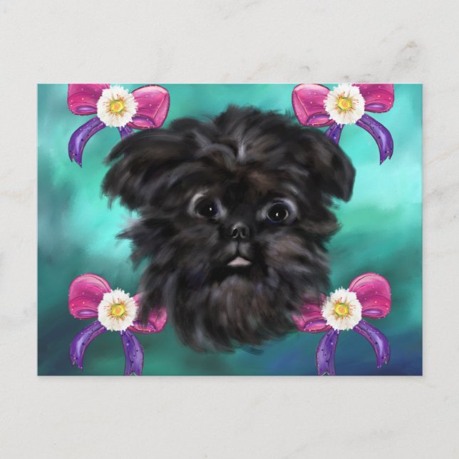 Affenpinscher Postkarte (Vorderseite)
