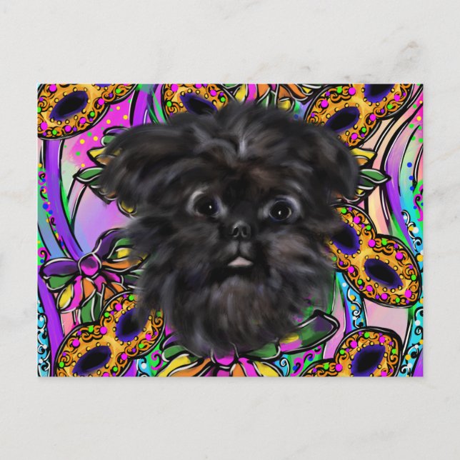 Affenpinscher Postkarte (Vorderseite)