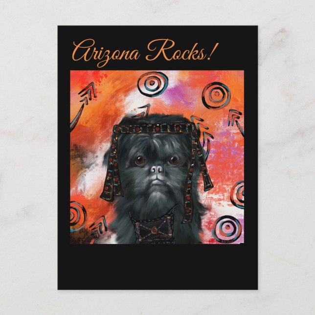 Affenpinscher Postkarte (Vorderseite)