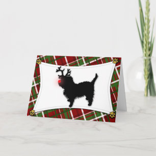 Affenpinscher-Ren-Weihnachtskarte Feiertagskarte