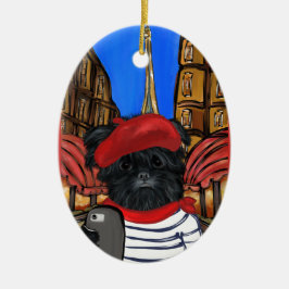 AFFENPINSCHER SELFIE KERAMIK ORNAMENT