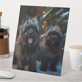 Affenpinscher Snowy Sleigh Ride Weihnachtsdekor Sockelschild
