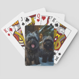 Affenpinscher Snowy Sleigh Ride Weihnachtsdekor Spielkarten