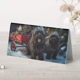 Affenpinscher Snowy Sleigh Ride Weihnachtsdekor Tischaufsteller