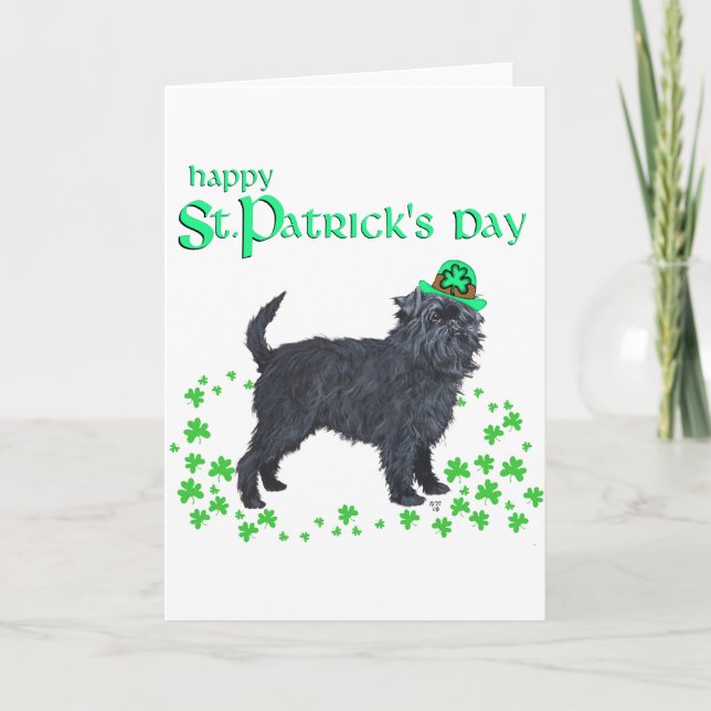 Affenpinscher St Patricks Day Karte (Vorderseite)