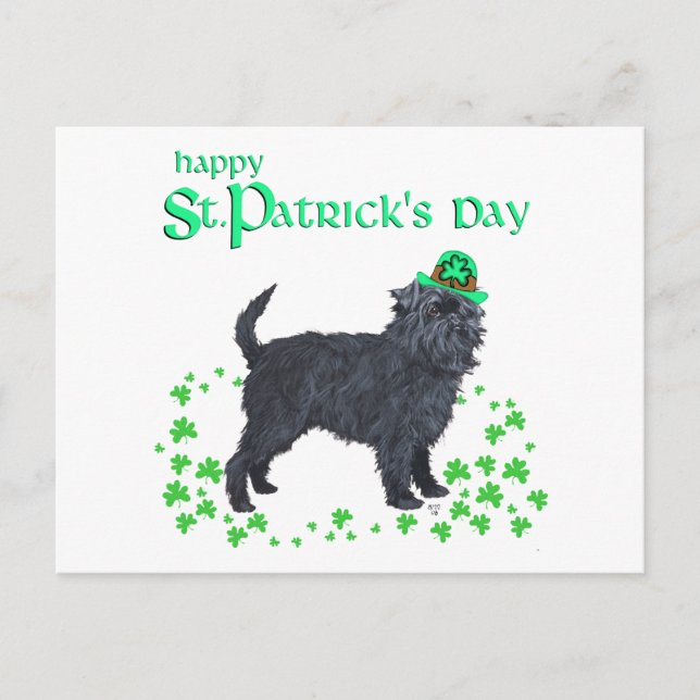Affenpinscher St Patricks Day Postkarte (Vorderseite)