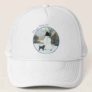 Affenpinscher und Schneemann Truckerkappe