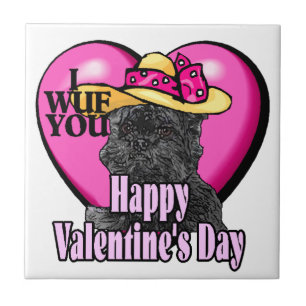 Affenpinscher Valentinstag Fliese
