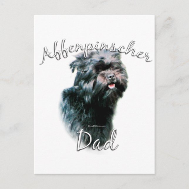 Affenpinscher Vater 2 Postkarte (Vorderseite)