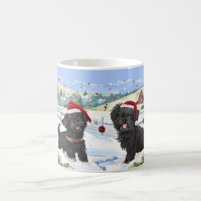 Affenpinscher Weihnachten Kaffeetasse (Mittel)