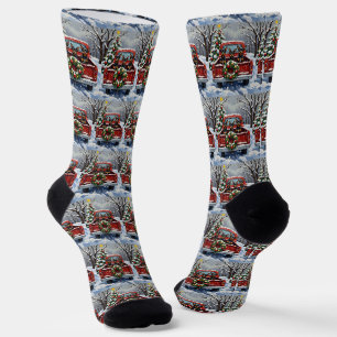 Affenpinscher Weihnachten Rotes Lastwagen Ferien Socken